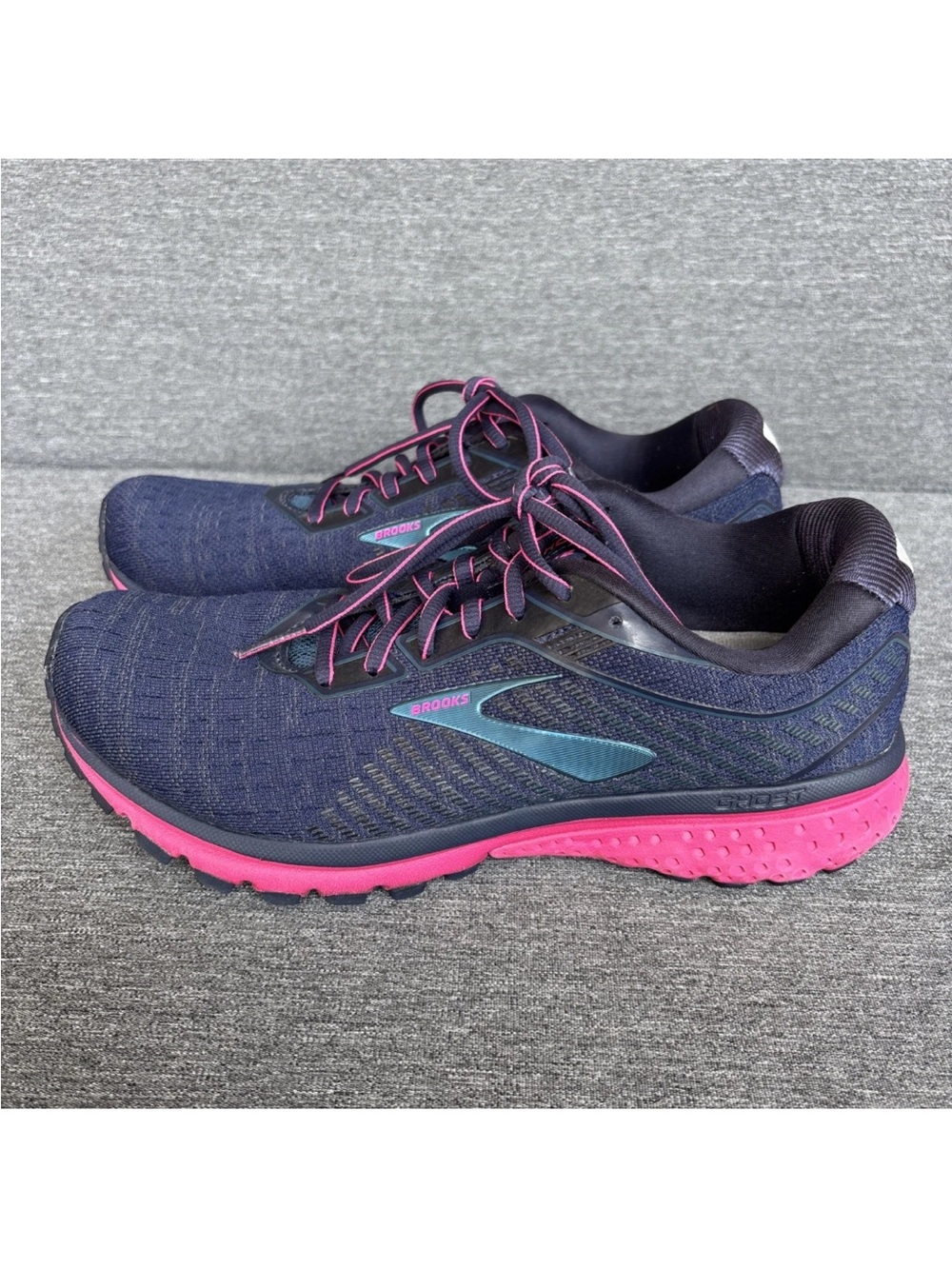Brooks Ghost 12 Women Shoes Sneakers Size 9.5 Blue Pink 1203051B414 Running Navy